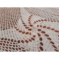White hand crochet tablecloth / bed cover 3m x 2m.