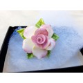 Bone china flower brooch - made in England - good condition