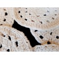 6 chunky white crochet table mats - 26cm - cotton