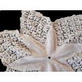 White star shaped crochet doily / doilie 48cm - cotton