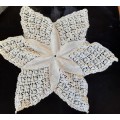 White star shaped crochet doily / doilie 48cm - cotton