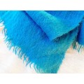 Vintage Mohair wool scarf - blue - 190 x 46cm