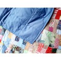 Lovely, colourful quilt for a cot - blue- 126cm x 106cm