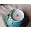 Turquoise soup bowl and spoon - Chinese