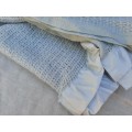 Light weave wool blanket - pale blue - single