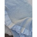 Light weave wool blanket - pale blue - single