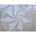 3 white pin wheel doilies - crochet - 29cm