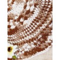 Brown and white crochet doily 42cm