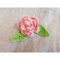 Crochet flower brooch  9 x 5 cm