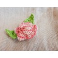 Crochet flower brooch  9 x 5 cm