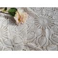 Large crochet doilies 35 and 48 cm - white cotton - pineapple design