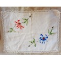Embroidered tray cloth 31 x 42cm