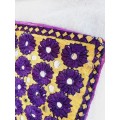 Heavily embroidered Indian cushion - Shisha work - 27 x 27cm