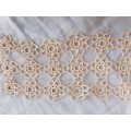 Crocheted mat - golden colour - 16 x 33cm