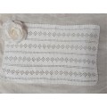 Crocheted mat / tray cloth - white  - 52 x 31cm