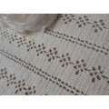 Crocheted mat / tray cloth - white  - 52 x 31cm
