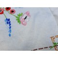 Embroidered tray cloth - cream - 46 x 28 cm - slight stain