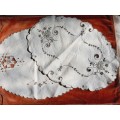 2 oval embroidered doilies  - 50cm - small marks