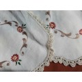 Two embroidered doilies - round - 20cm
