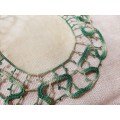Small doily/ doilie - beautifully crocheted - netting in the centre - 15 cm