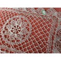 Handmade lace tray cloth 28 x 44 cm - cream