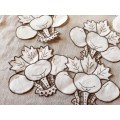 6 Small Madeira embroidery doilies - -10-22 cm