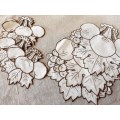 6 Small Madeira embroidery doilies - -10-22 cm