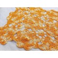 Orange crochet doily mat 26 x 51 cm