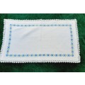 Embroidered tray cloth - cream - 30 x 56cm - worn in the centre