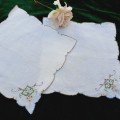2  embroidered, linen napkins - 26 x 26 cm