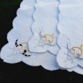 3  embroidered, cotton napkins - 25 x 27 cm
