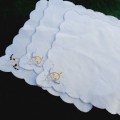 3  embroidered, cotton napkins - 25 x 27 cm