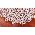 Tatted (tatting) doilie - pale pink 17cm