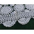 White cotton crochet tray cloth 24 x 40 cm