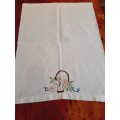 Vintage, cotton, guest towel with hand ermbroidery 75 x 56 cm