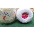 2 balls crochet yarn no. 8 Pinguin and Omega - new