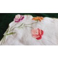 Linen embroidered tray cloth - 46 x 32 cm