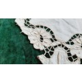 Linen embroidered tray cloth - 39 x 26cm