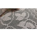 Cream filet crochet mat with leaf motifs 60 x 40cm