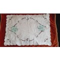 Cotton embroidered tray cloth - 46 x 32 cm
