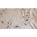 Linen embroidered tray cloth with grey embroidery -  52 x 38 cm