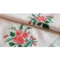 2 Vintage, cotton, guest towels with applique  35 x 56 cm