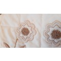 Lovely cream quilt - embroidered - square 180 x 180cm - good condition