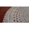 Round, white crochet doily/doilie -38 cm