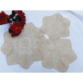 Set of ecru crochet doilies 31 cm 23cm 23cm