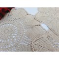 Set of ecru crochet doilies 31 cm 23cm 23cm