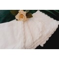 6 white cotton napkins with crocheted edge - cotton -  40 x 40 cm