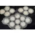 Vanity set of doilies, creamy white  2 small  22cm, large 42 x 24cm