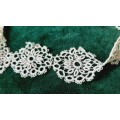 Very delicate tatted lace edging -square - 32 x 32 cm - handmade