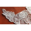 White lace motif - 15cm across the top, 12cm top to bottom